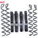 four jumpsport corkscrew trampoline anchors with accompanying straps