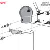 Diagram of assembling the ProFlex basketball hoop rim