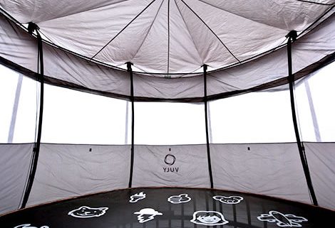 The inside of a vuly tent
