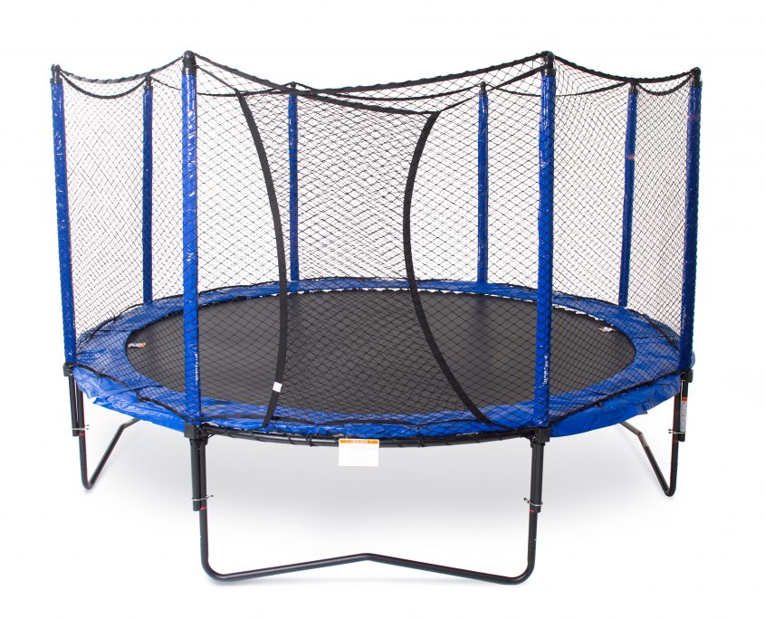 A SoftBounce Trampoline with safety net enclosure against a white background