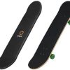 Two Vuly skate decks, one with wheels and the other without