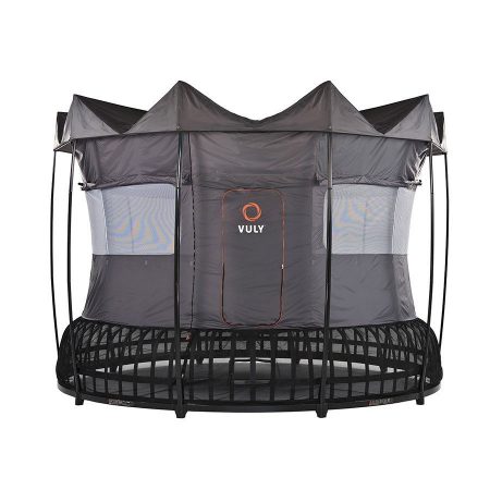 A 14 foot Vuly Thunder trampoline with tent accessory